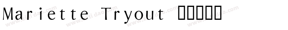 Mariette Tryout字体转换